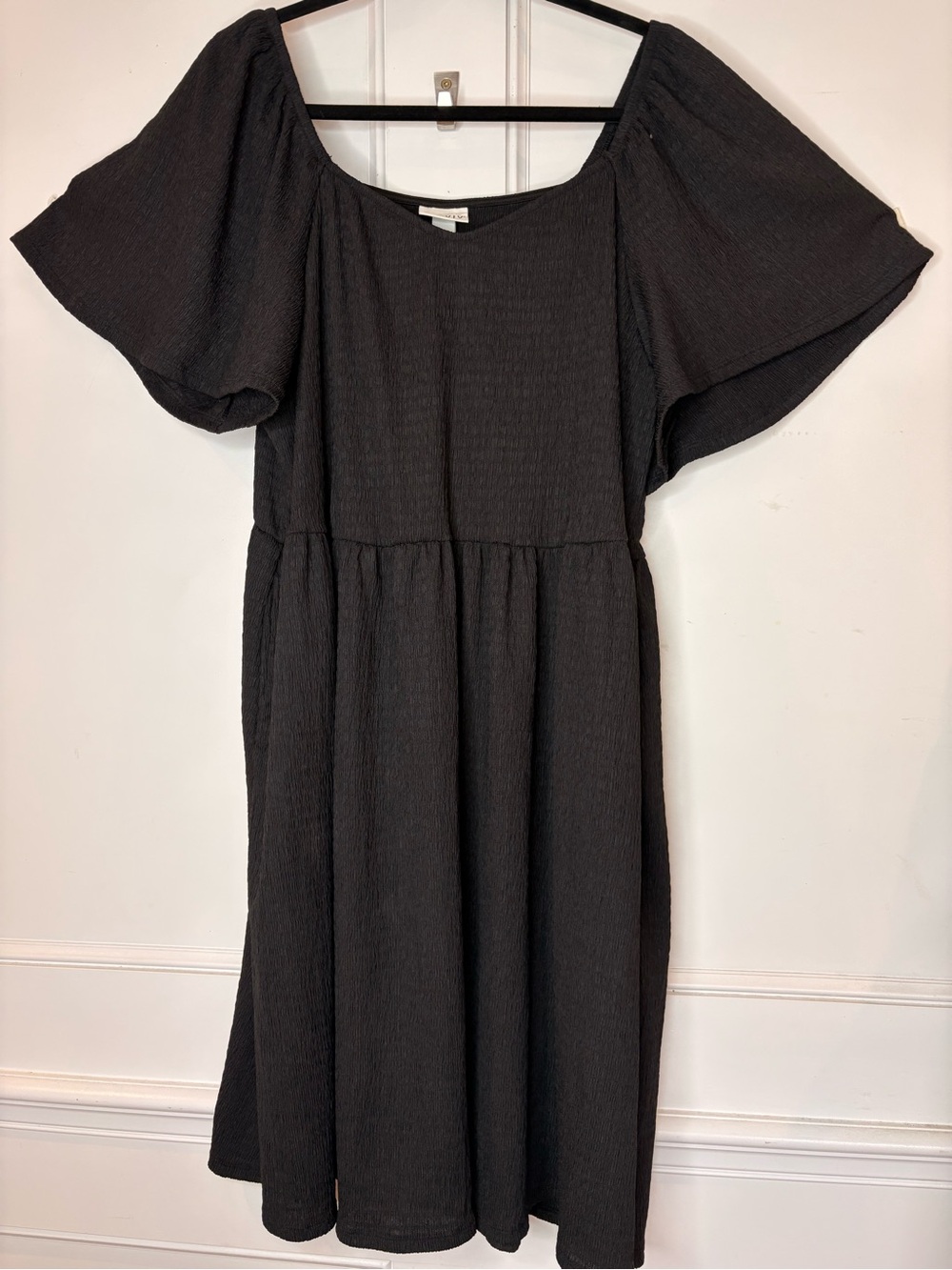 Ava & Viv Perfect Black Flutter-Sleeve Dress size 1X